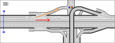 2車線から1車線